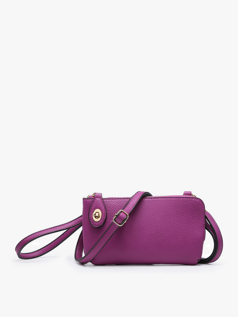 Kendall Vegan Crossbody Wristlet in Purple