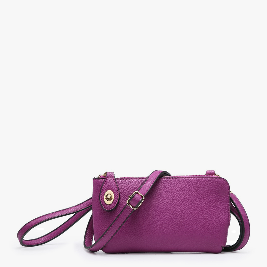 Kendall Vegan Crossbody Wristlet in Purple