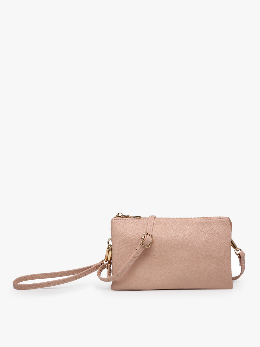 Riley Vegan Crossbody Wristlet in Nude
