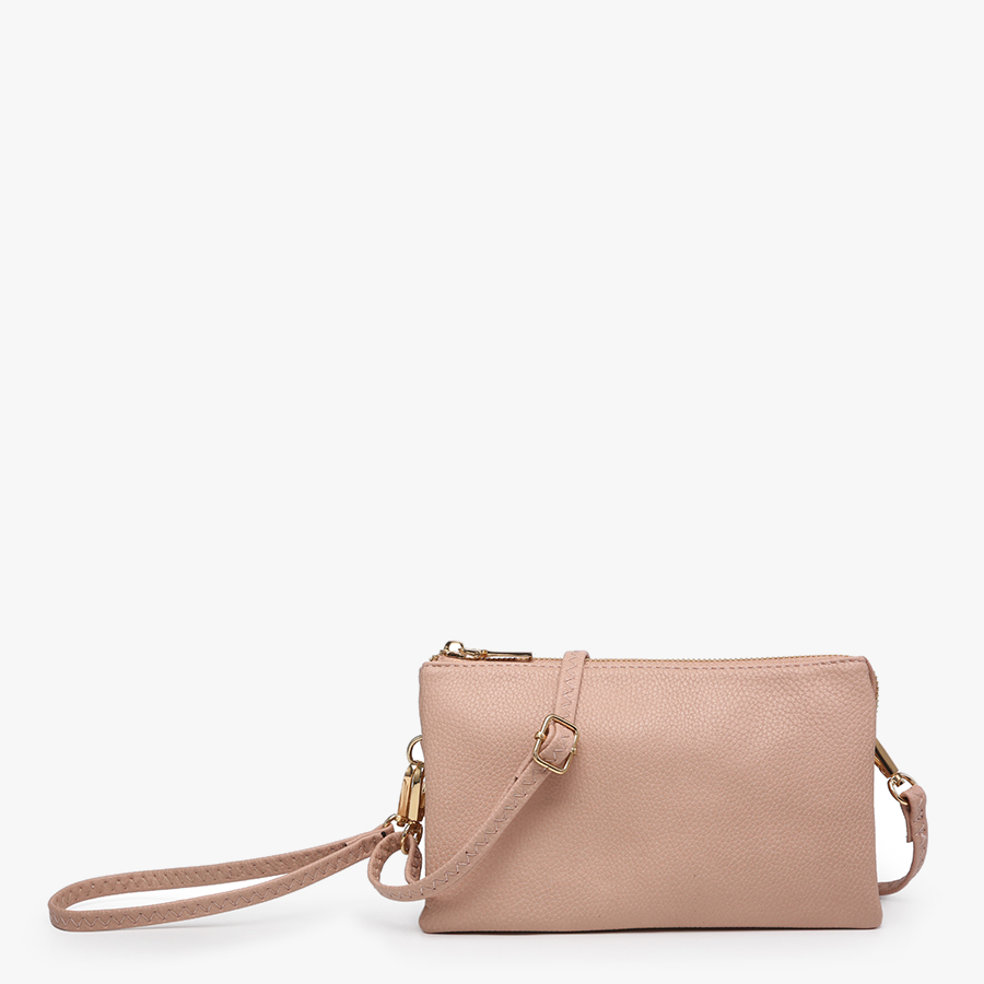 Riley Vegan Crossbody Wristlet in Nude