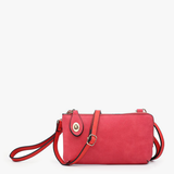 Kendall Vegan Crossbody Wristlet in Hot Pink