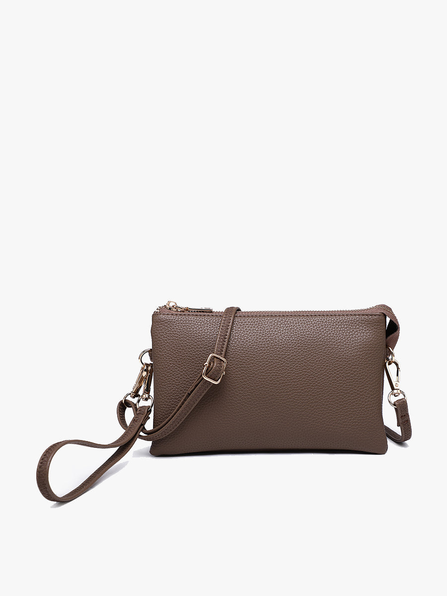 Riley Vegan Crossbody Wristlet in Ash Brown