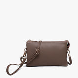 Riley Vegan Crossbody Wristlet in Ash Brown