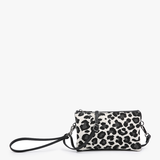 Riley Canvas Leopard Print Crossbody in Grey