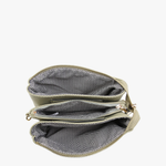 Riley Cow Print Crossbody Wristlet angled view