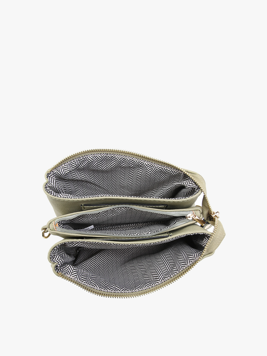 Riley Canvas Leopard Print Crossbody interior