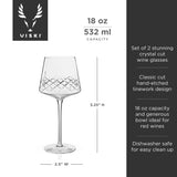 Crystal Burgundy Wine Glass Set – 18 oz Lead-Free Red Wine Glasses (Set of 2)