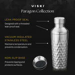 Viski Paragon Stainless Steel Cocktail Shaker, Platinum