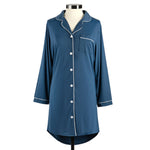 Navy Cooling Long Sleeve Night Shirt