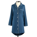 Navy Cooling Long Sleeve Night Shirt