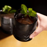 Smoke Gray Crystal Rocks Glass Set – Lead-Free Whiskey Tumblers (Set of 2)