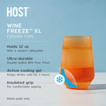 HOST Wine FREEZE XL Insulated Cooling Cup, Vivid Orange