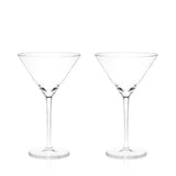 Viski Raye Stemmed Crystal Martini Glasses, Lead-Free Crystal, Set of 2, 9 oz