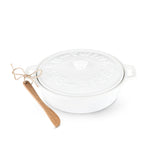 Twine Ceramic Brie Baker with Acacia Wood Spreader Set
