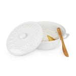 Twine Ceramic Brie Baker with Acacia Wood Spreader Set