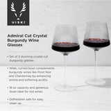 Crystal Burgundy Wine Glass Set – 18 oz Lead-Free Red Wine Glasses (Set of 2)