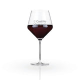Viski Raye Angled Crystal Burgundy Wine Glasses, Lead-Free Crystal, Set of 2, 21 oz