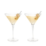 Viski Raye Stemmed Crystal Martini Glasses, Lead-Free Crystal, Set of 2, 9 oz