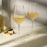 Hand-Etched Crystal Wine Glass Set – 19 oz Lead-Free Wine Glasses (Set of 2)