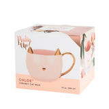 Chloe Pink Cat Ceramic Mug by Pinky Up