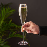 Viski Gold-Rimmed Crystal Champagne Flutes
