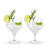 Viski Raye Angled Crystal Gin & Tonic Glasses, set of 2