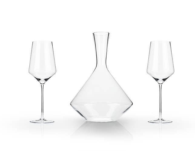 Raye™ Angled Crystal Decanter & Wine Glasses Set - 39 North CO 