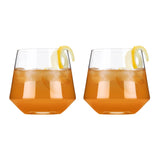 Raye™ Angled Crystal Lowball Cocktail Glasses - 39 North CO 