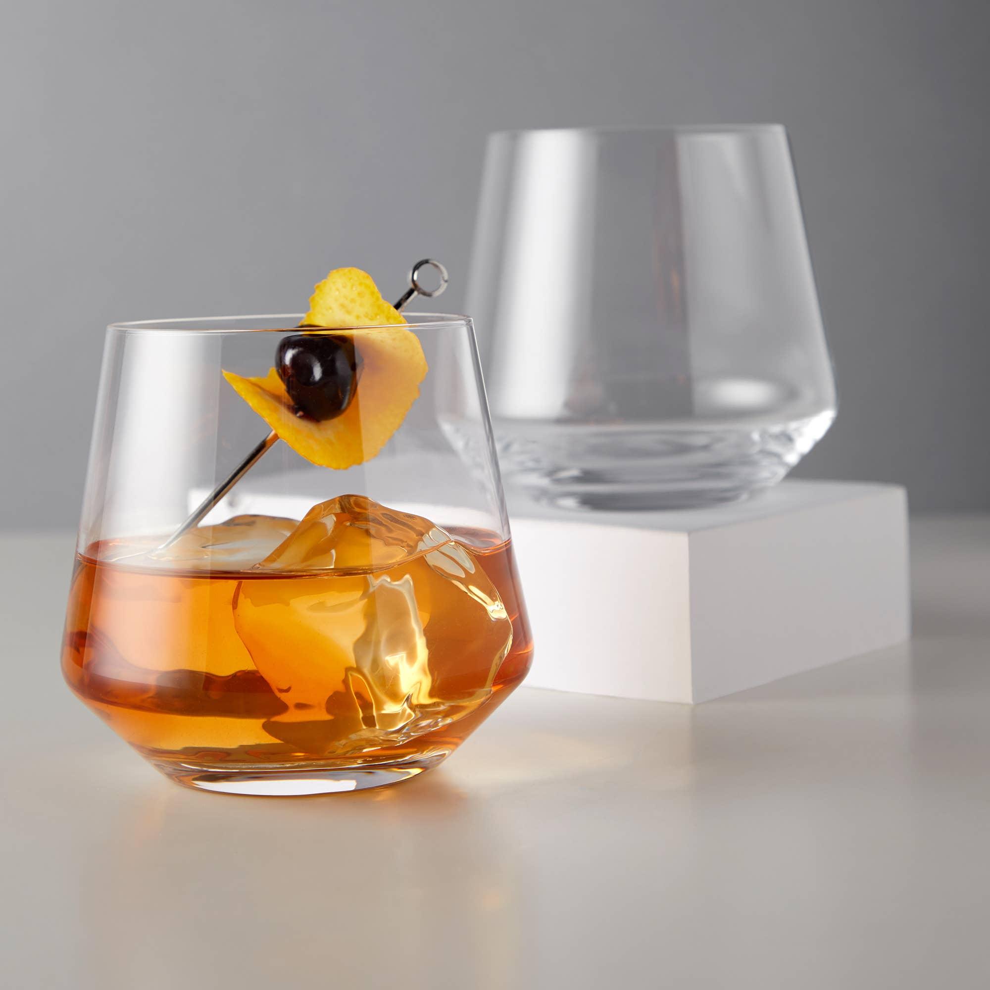 Raye™ Angled Crystal Lowball Cocktail Glasses - 39 North CO 