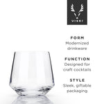 Raye™ Angled Crystal Lowball Cocktail Glasses - 39 North CO 