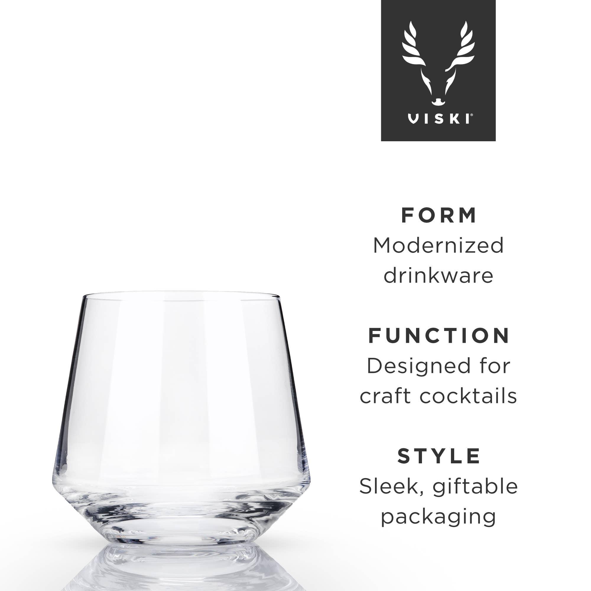 Raye™ Angled Crystal Lowball Cocktail Glasses - 39 North CO 