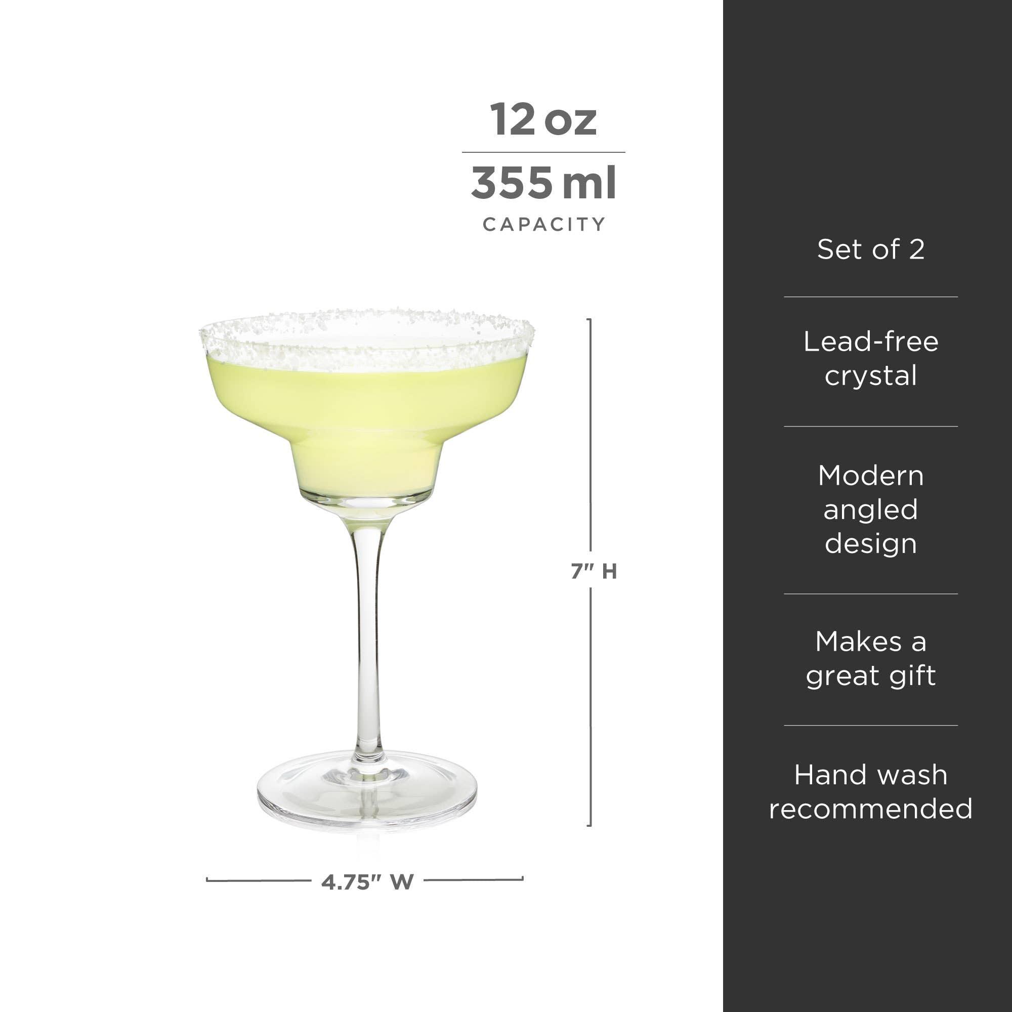 Raye™ Angled Crystal Margarita Glasses - 39 North CO 