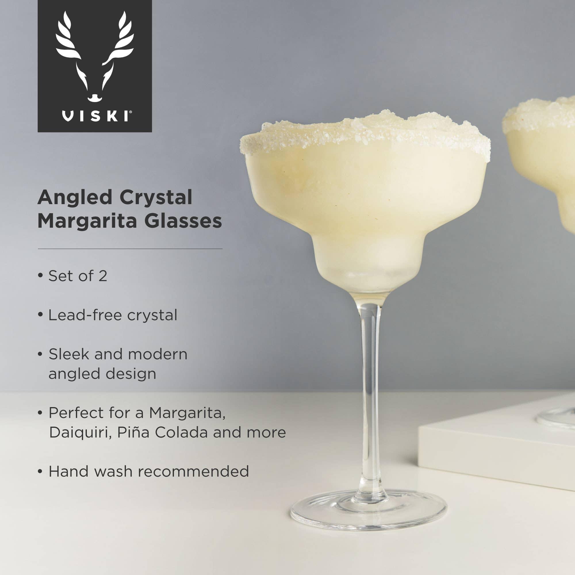 Raye™ Angled Crystal Margarita Glasses - 39 North CO 