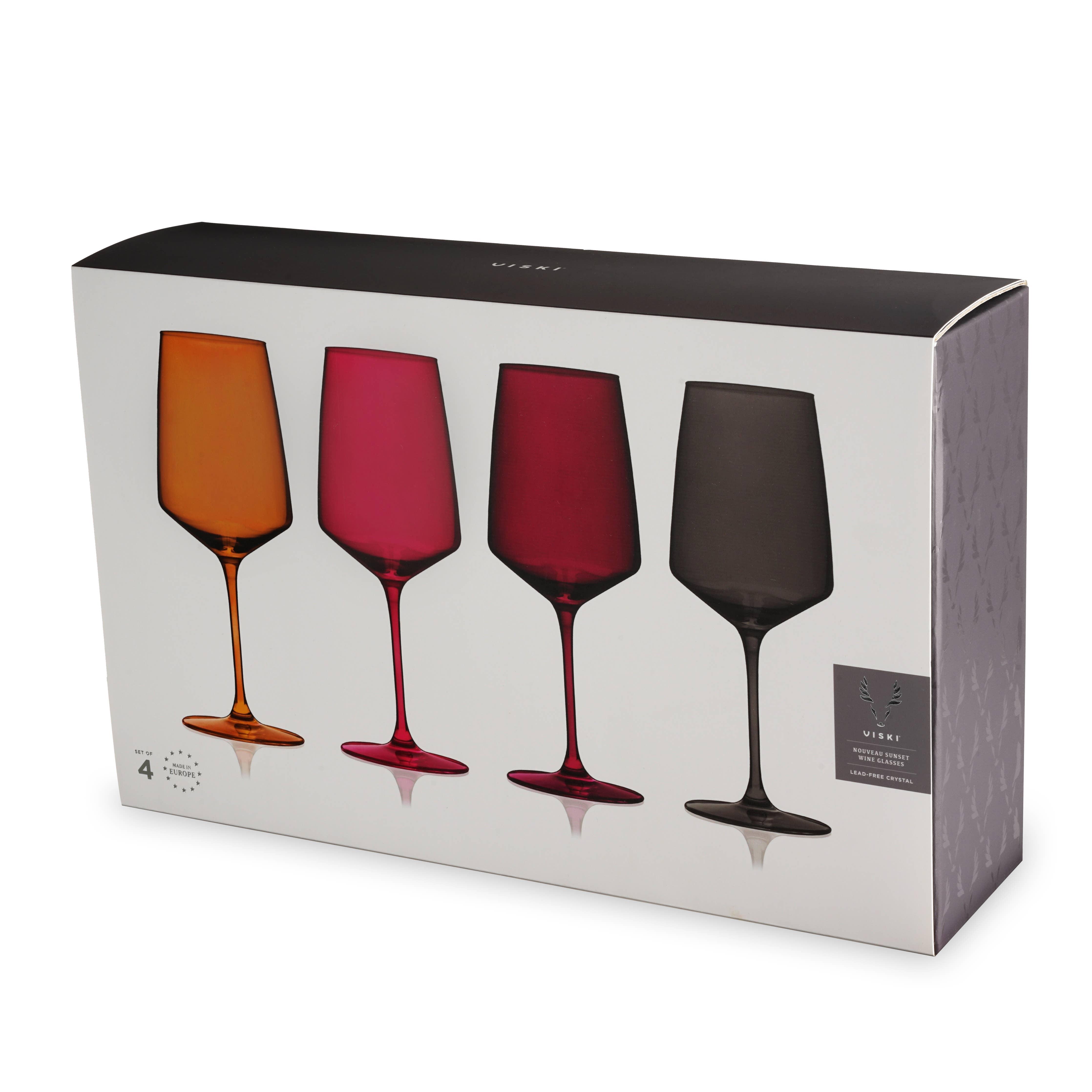 Reserve Nouveau Crystal Wine Glasses - Sunset - 39 North CO 