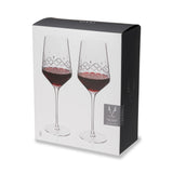 Hand-Etched Crystal Wine Glass Set – 19 oz Lead-Free Wine Glasses (Set of 2)