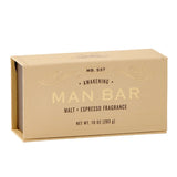 Man Bar 10 oz bar soap in Malt & Espresso, cream gift box