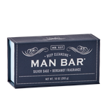 Man Bar 10 oz bar soap in Silver Sage & Bergamot, navy gift box