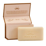 Man Bar Spiced Tobacco box open showing the 10 oz soap bar