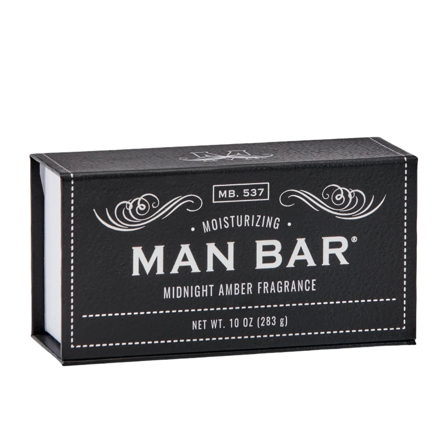 Man Bar 10 oz bar soap in Midnight Amber, black gift box