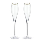 Viski Gold-Rimmed Crystal Champagne Flutes