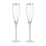 Viski Gold-Rimmed Crystal Champagne Flutes