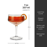 Crystal Coupe Glass Set – Lead-Free Champagne & Cocktail Glasses (Set of 2)