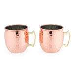 True Hammered Copper-Plated Moscow Mule Mugs, Set of 2, 16 oz