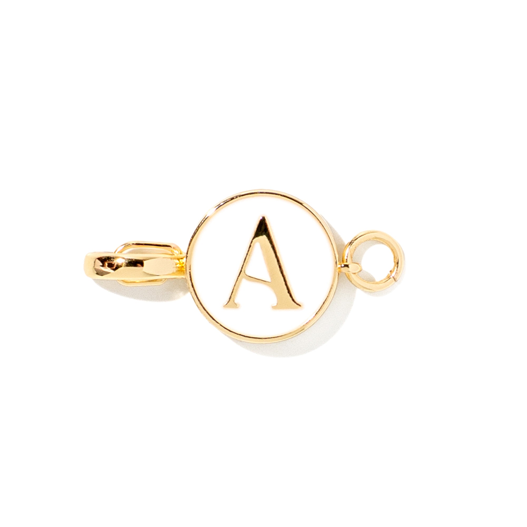 Letter A clip-on initial charm