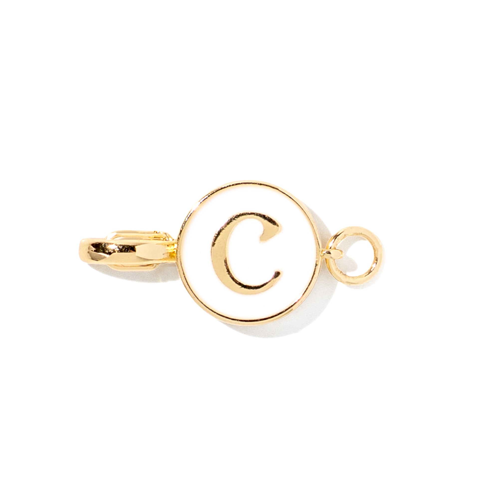Letter C clip-on initial charm