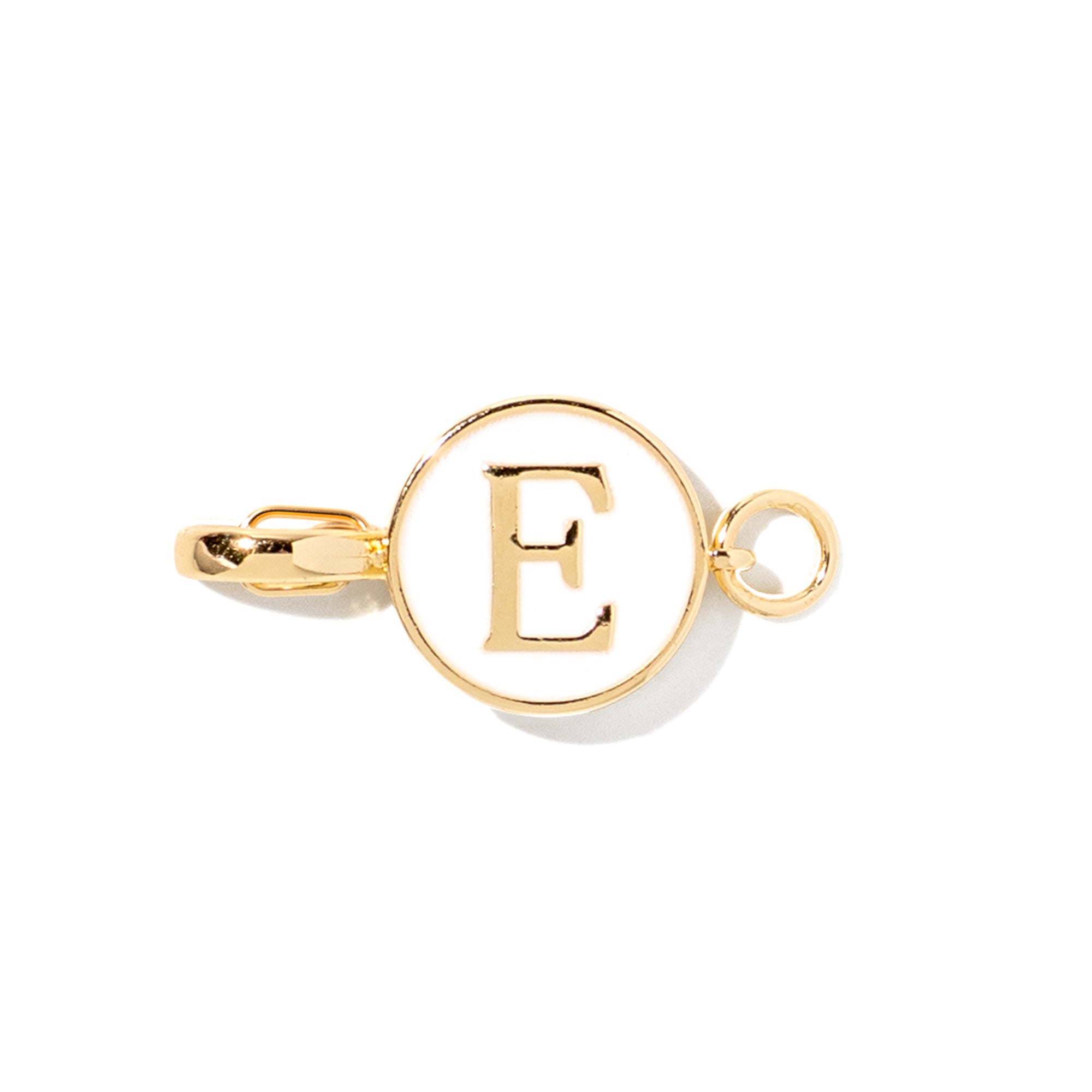 Letter E clip-on initial charm