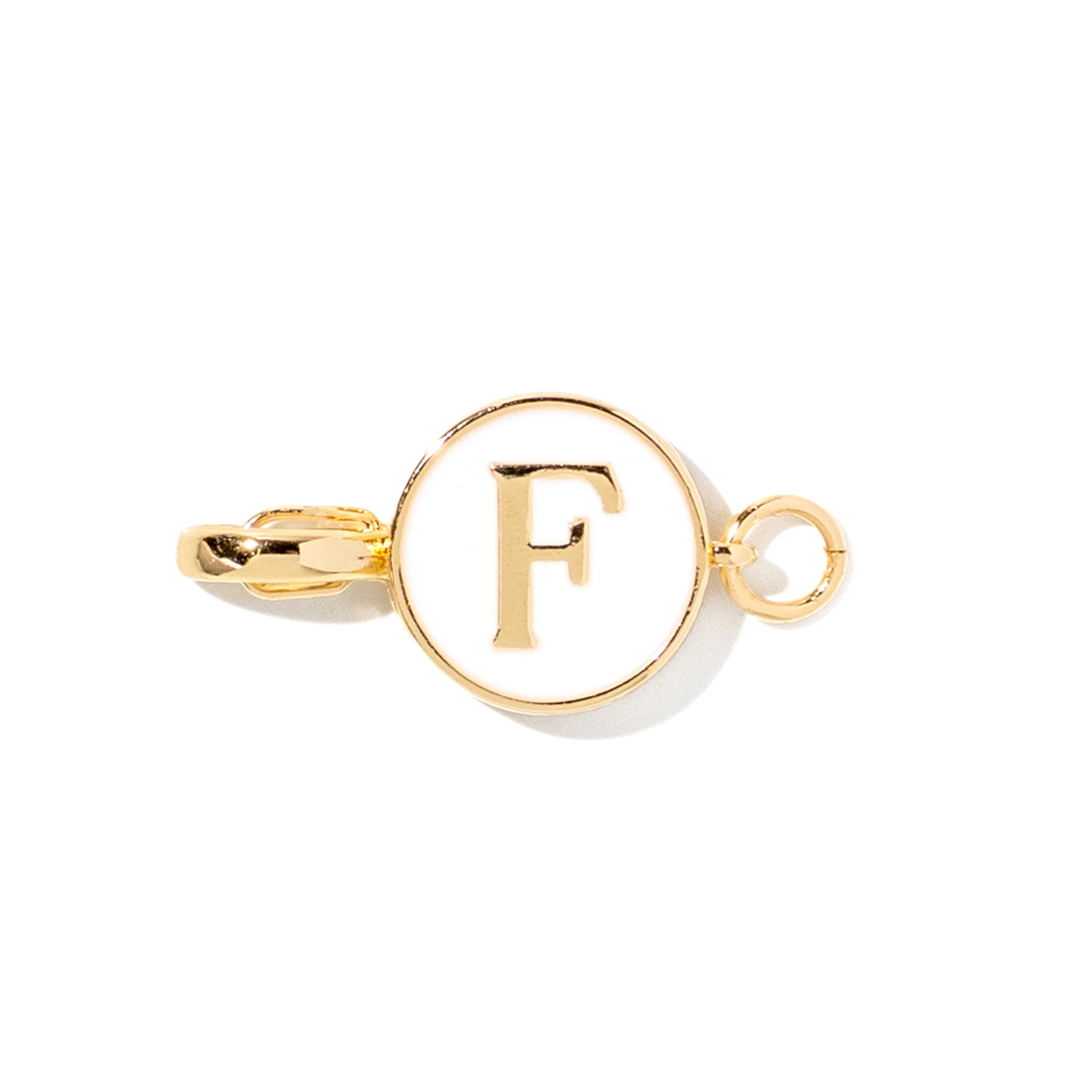 Letter F clip-on initial charm