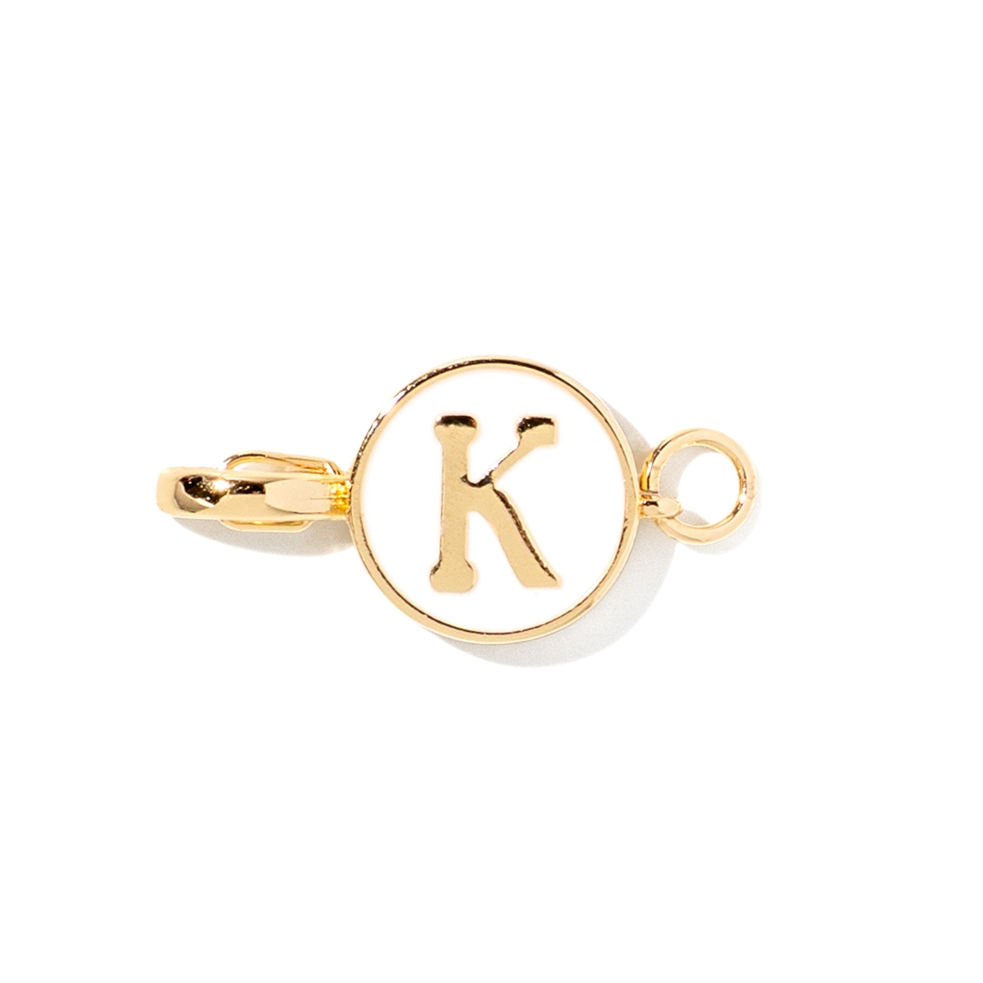 Letter K clip-on initial charm