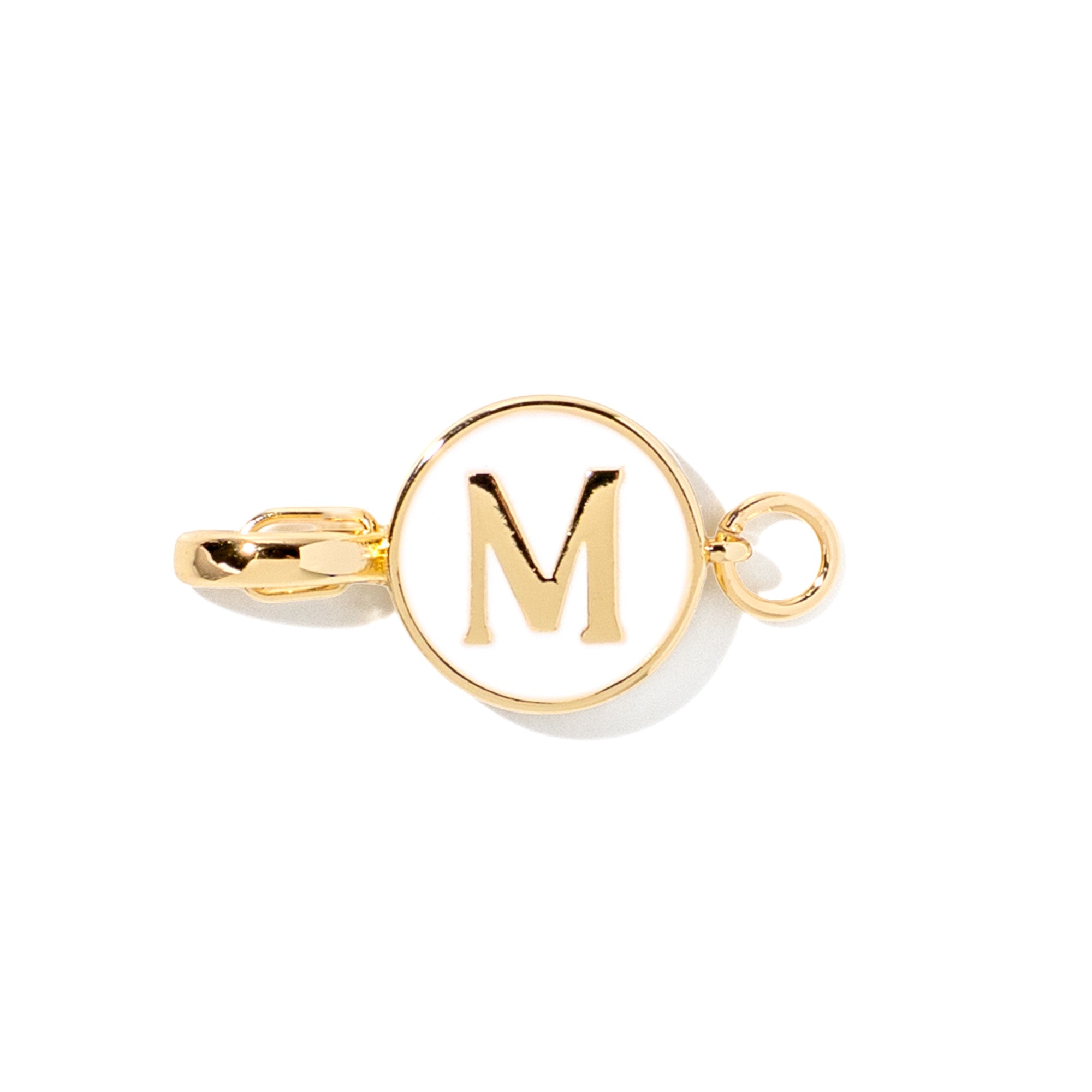 Letter M clip-on initial charm