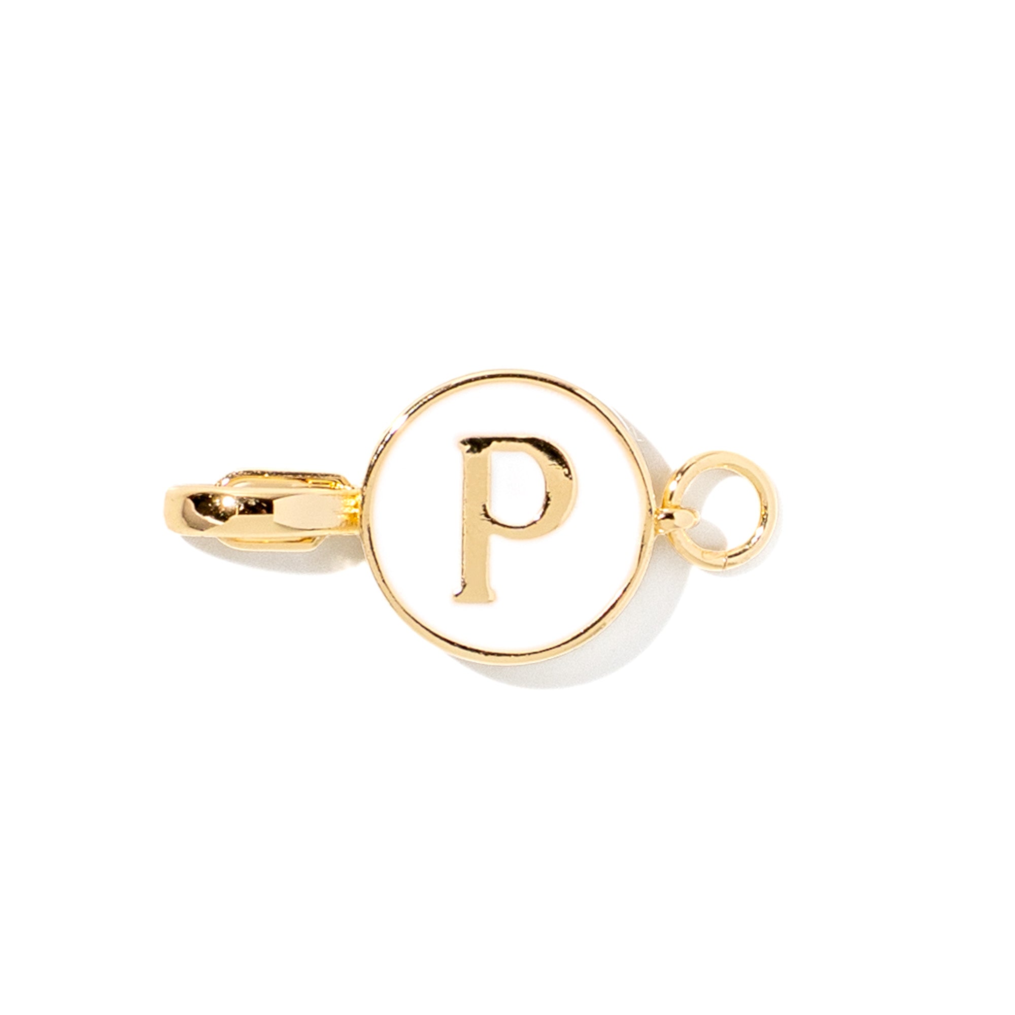 Letter P clip-on initial charm